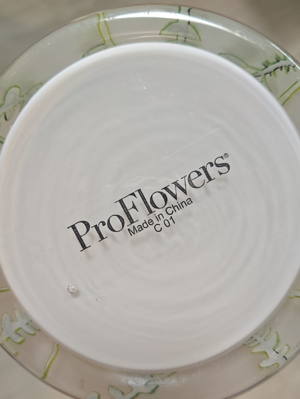 Milky White Floral Glass Cylinder Vase - Picture 6 of 6